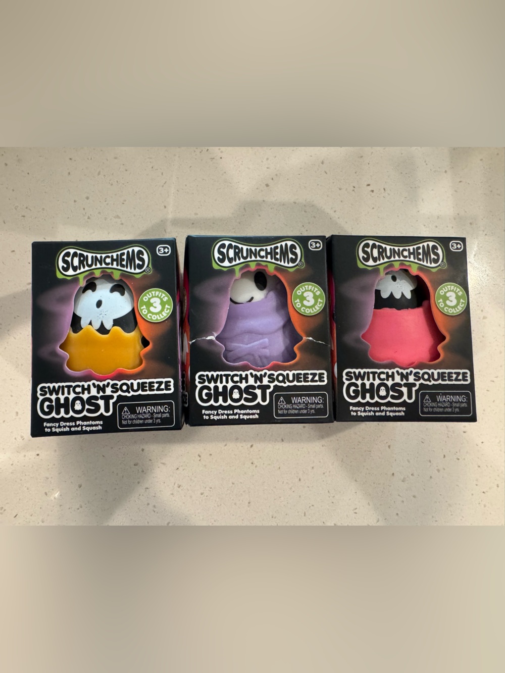 New 3 Scrunchems Switch 'N'
Squeeze Ghost Squishies NIB Viral
Halloween